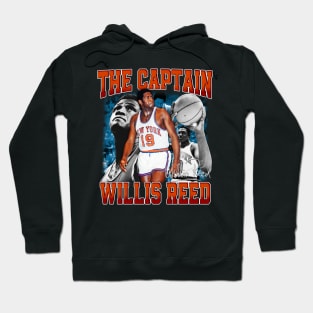 Willis Reed The Captain Basketball Legend Signature Vintage Retro 80s 90s Bootleg Rap Style Hoodie